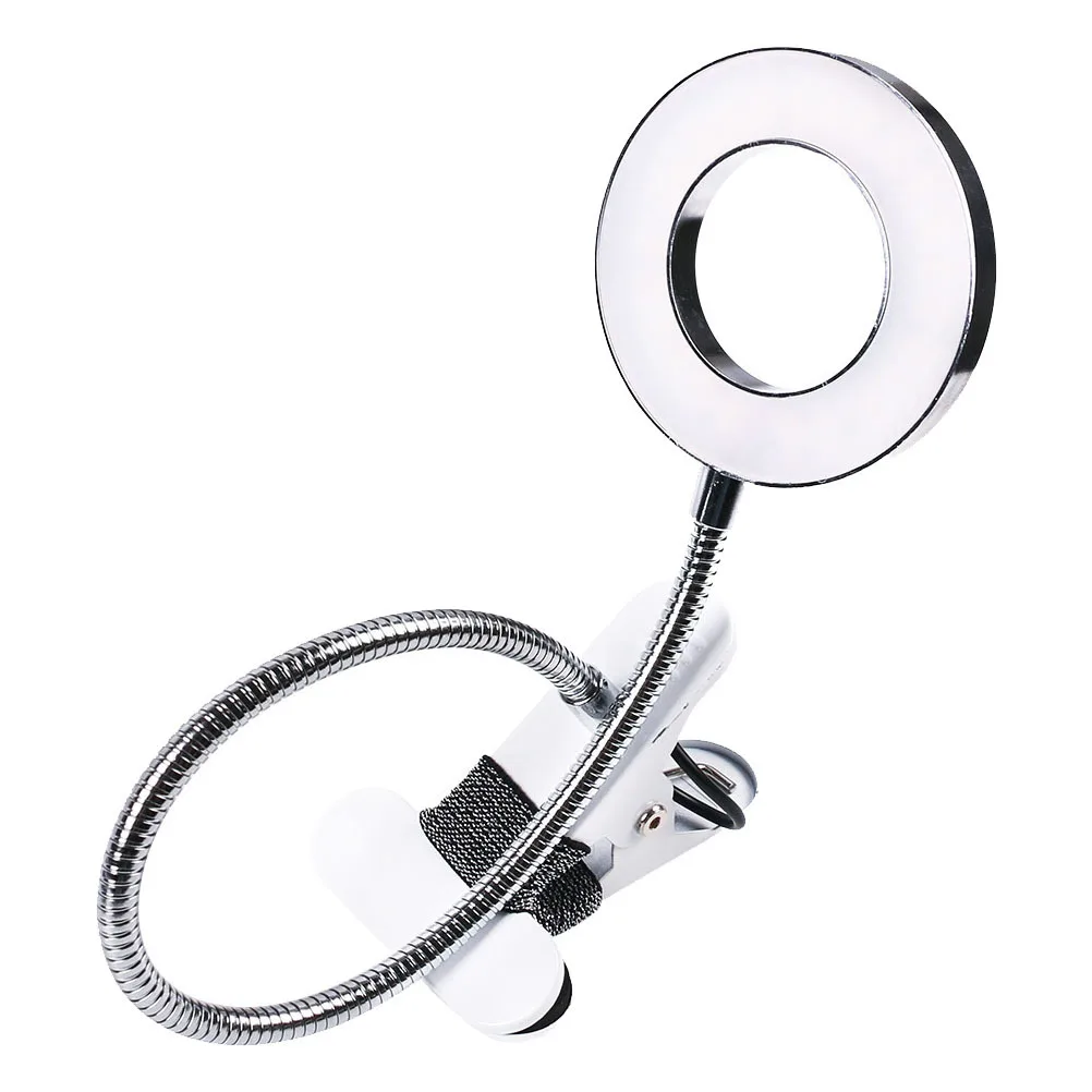 

1Pcs LED Beauty Nail Lamp Silver Folding Table Lamp Manicure Desktop Light Eye Protection Nail Salon Beauty Tool Tattoo Machine