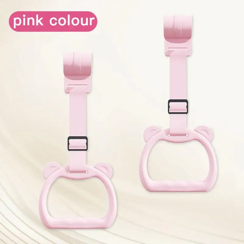 Baby Pull Up Toy 2 Pieces Cot Hangable Rings Training Tool Cot Accessories Toy Strap For Walking Practice Exercise Boys Daycare