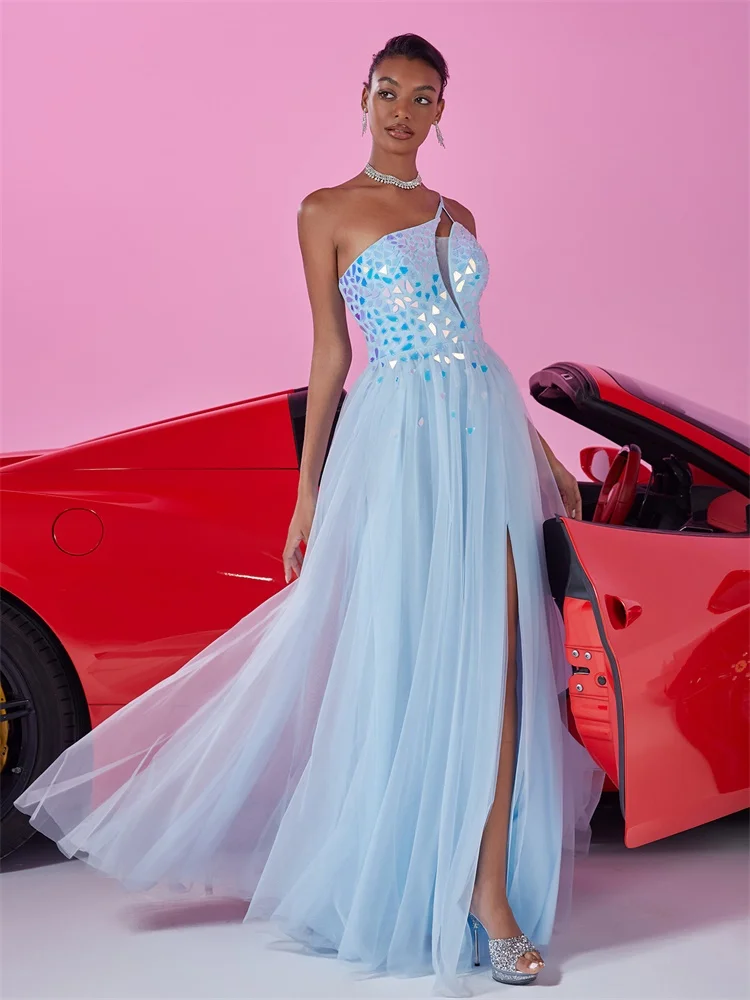 

Luxury Lens decoration Dress Luxury Sequin Slit Formal Evening Dress Elegant Mermaid Maxi Party Cocktail Prom