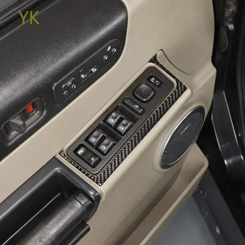

For Hummer H2 2003-2007 Soft Carbon Fiber Car Window Lift Switch Frame Cover Trim Sticker Interior Car Accessories