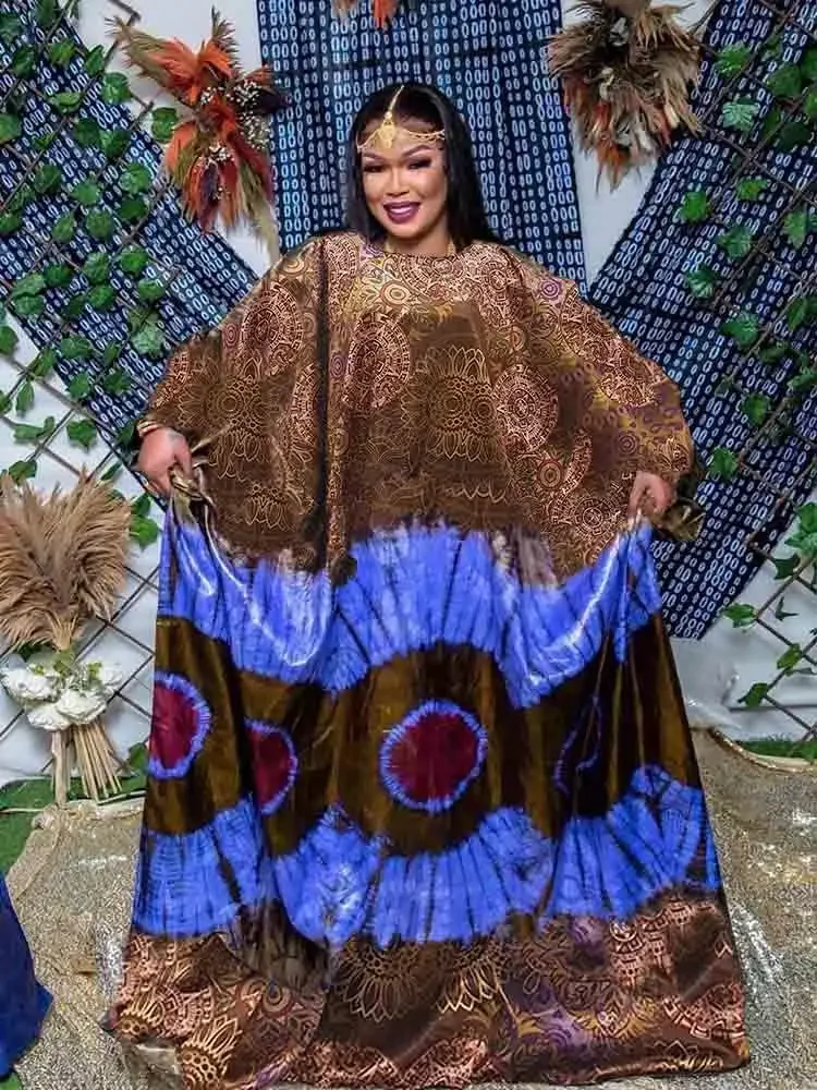 

Женское африканское платье Анкара кафтан, Рамадан Дашики с принтом Boubou, длинная вечеринка, мягкая парча из хлопка