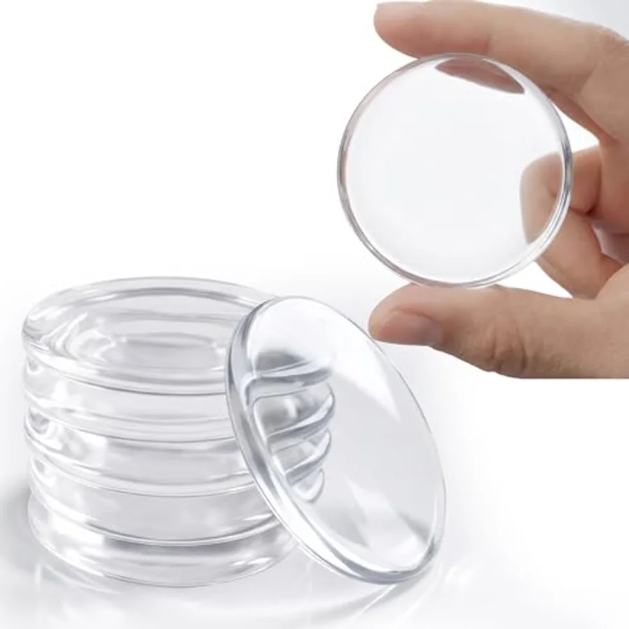 

Door Stoppers for Wall, 2 Inch 6 Pack Clear Self-Adhesive Door Handle Protectors, Quiet Rubber Bumpers for Walls or Furniture,