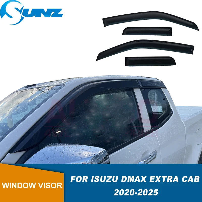 

Weather Shield For Isuzu D-max Extra Cab 2020 2021 2022 2023 2024 2025 Sun Rain Deflector Guard Side Window Deflector