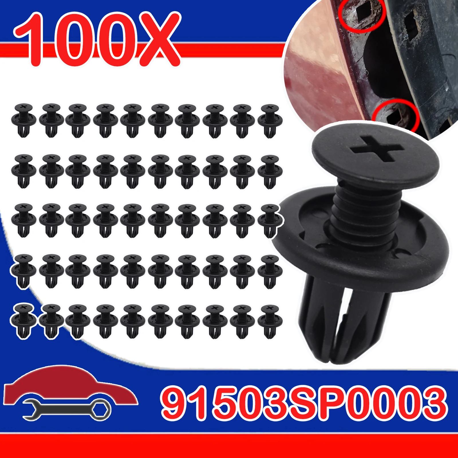 100X For BMW E81 E82 E87 E88 F45 F46 F48 F39 Mini R57 R58 R59 R60 R61 Mud Flap Guard Bumper Side Skirt Wheel Arch Lining Clips