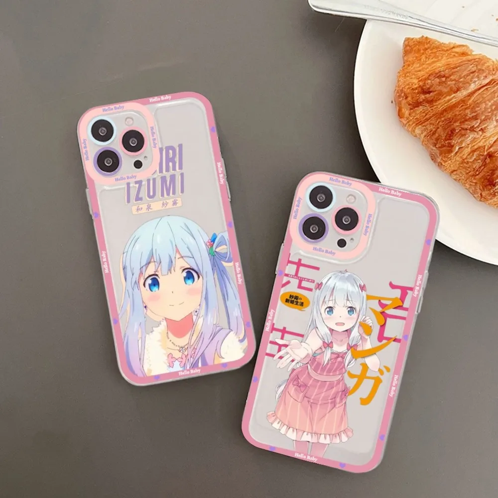 Cute Girl Izumi Sagiri Phone Case For Samsung S 20 21 22 23 lite plus ultra Clear Mobile Cover Funda