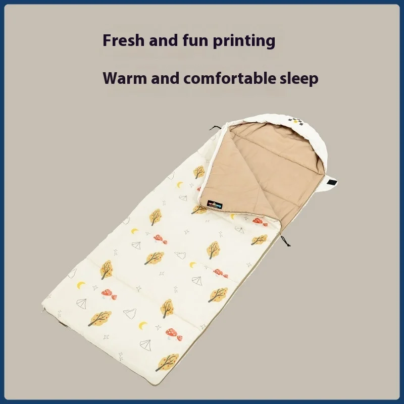 

Luingbox Camping Box Outdoor Children's Sleeping Bag Children's Winter Thickened Cold-proof Quilt Dual-purpose Dirty Office