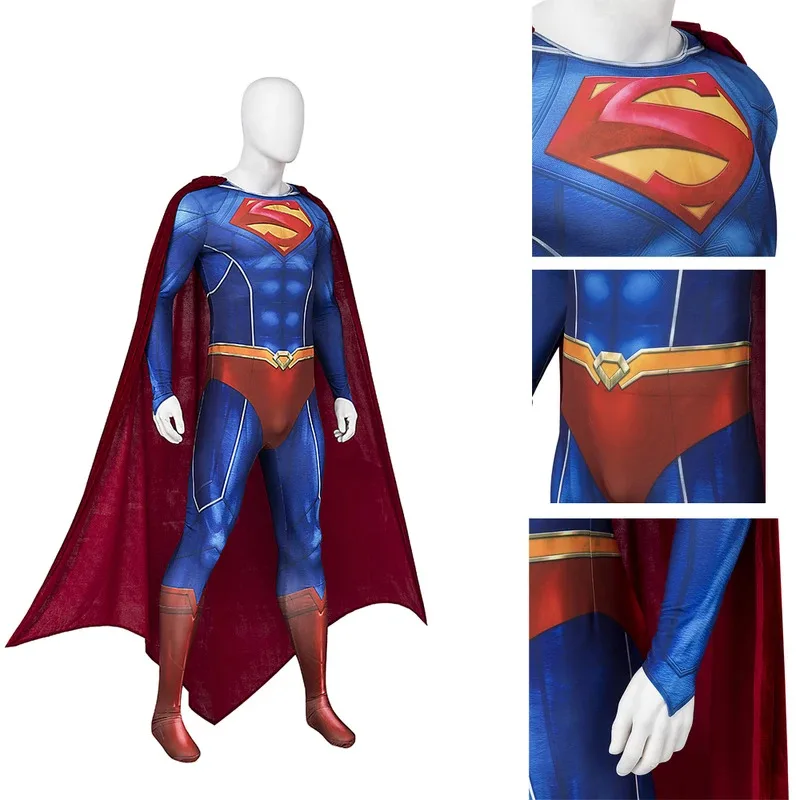 25COSSuperhero クラーク・ケントコスプレ衣装 3D プリントボディスーツマントデビッド Corenswet 映画衣装スパンデックス衣装男性ハロウィンアウト
