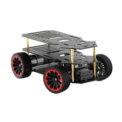 5KG Load 4WD Robot Car Metal Ackerman RC Chassis with Dual Encoder Motor Front Wheel Servo Steering Programmable Robot DIY Kit