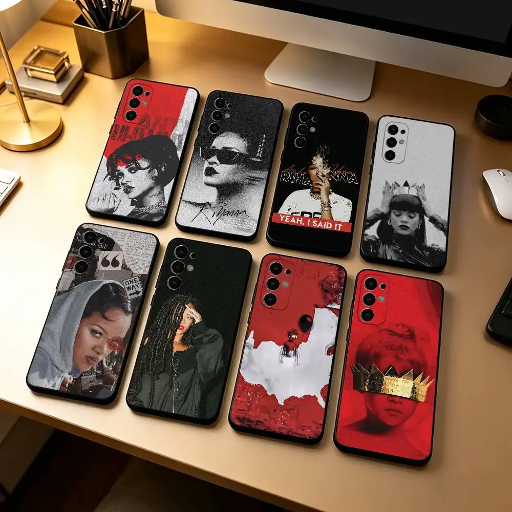 

Popular Singer R-Rihanna Anti Phone Case For Samsung S25,S24,S21,S22,S23,S30,Ultra,S20,Plus,Fe,Lite,Note,10,Black Cover