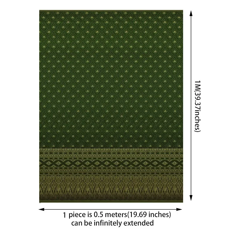 Dai Thai Ethnic Traditional Costume DIY Fabric Southeast Asia Brocade Woven Straight Skirt Sew Fabric Skirt Tube Dress 1m Wide