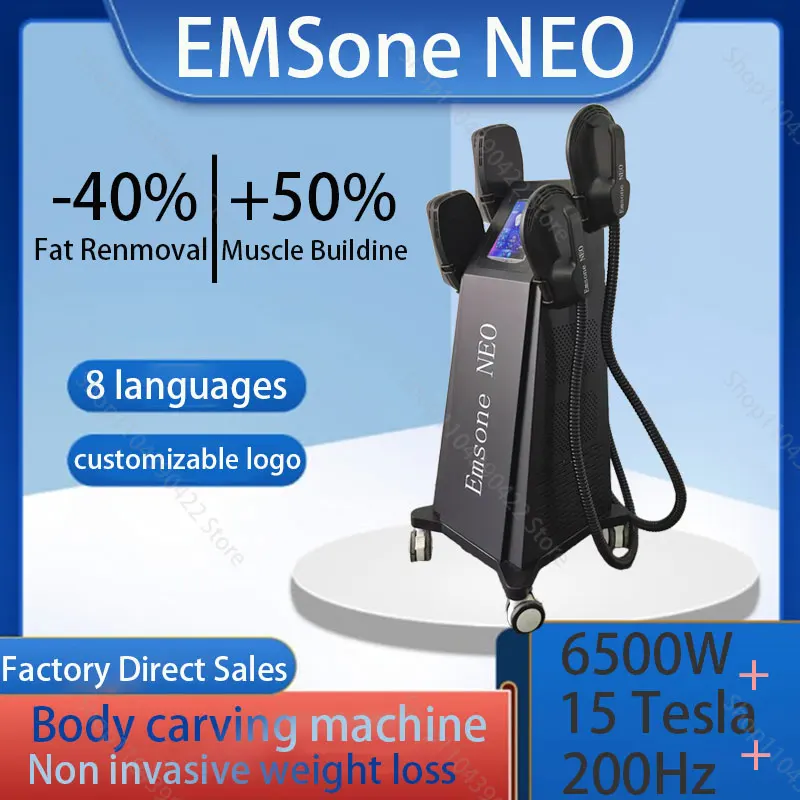 

EMSone NEO professional slimming and fat reducing machine 6500W 200Hz RF fat burning electromagnetic muscle shaping machine