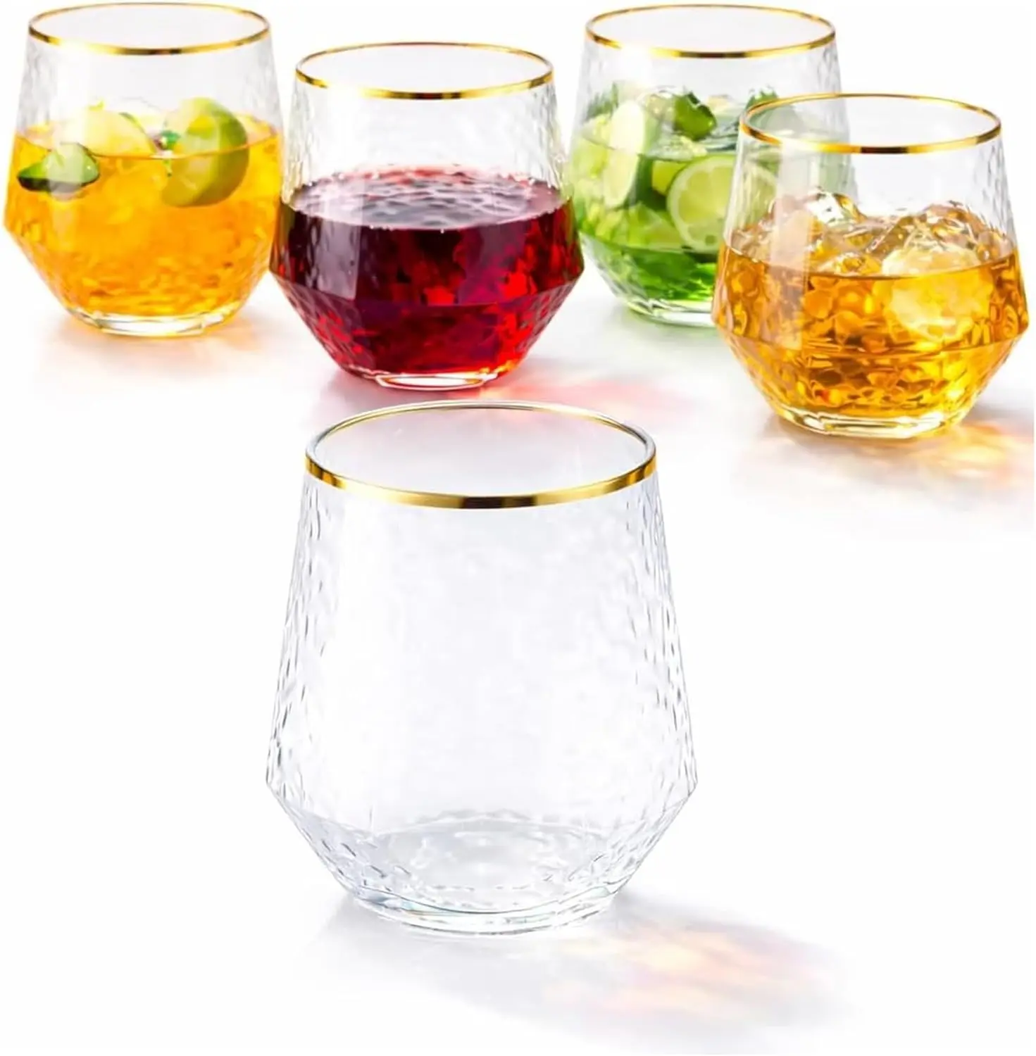 

Набор из 40 небьющихся пластиковых бокалов для вина, шампанского и виски, 12 унций, без ножки, элегантные, прочные, одноразовые, для использования в помещении и на улице.