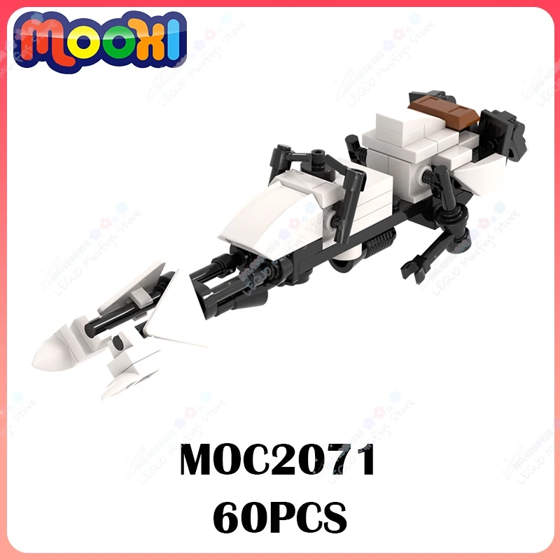 MOC2071 Interstellar Series Scout Flying Bike MOC Building Blocks Sci-Fi Movie Soldiers Air Vehicle Model Assembly Toys For Kids