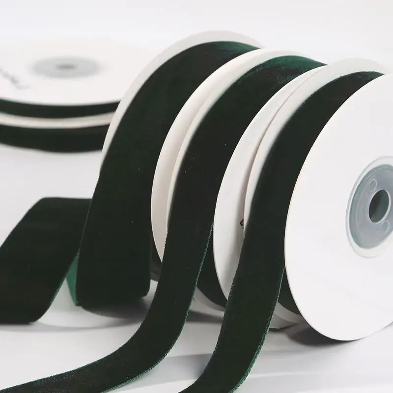 5Yards/Lot 6mm-40mm Single Face Line Velvet Ribbon For DIY Crafts Gift Wrapping Wedding Christmas Decoration Sewing Accessories