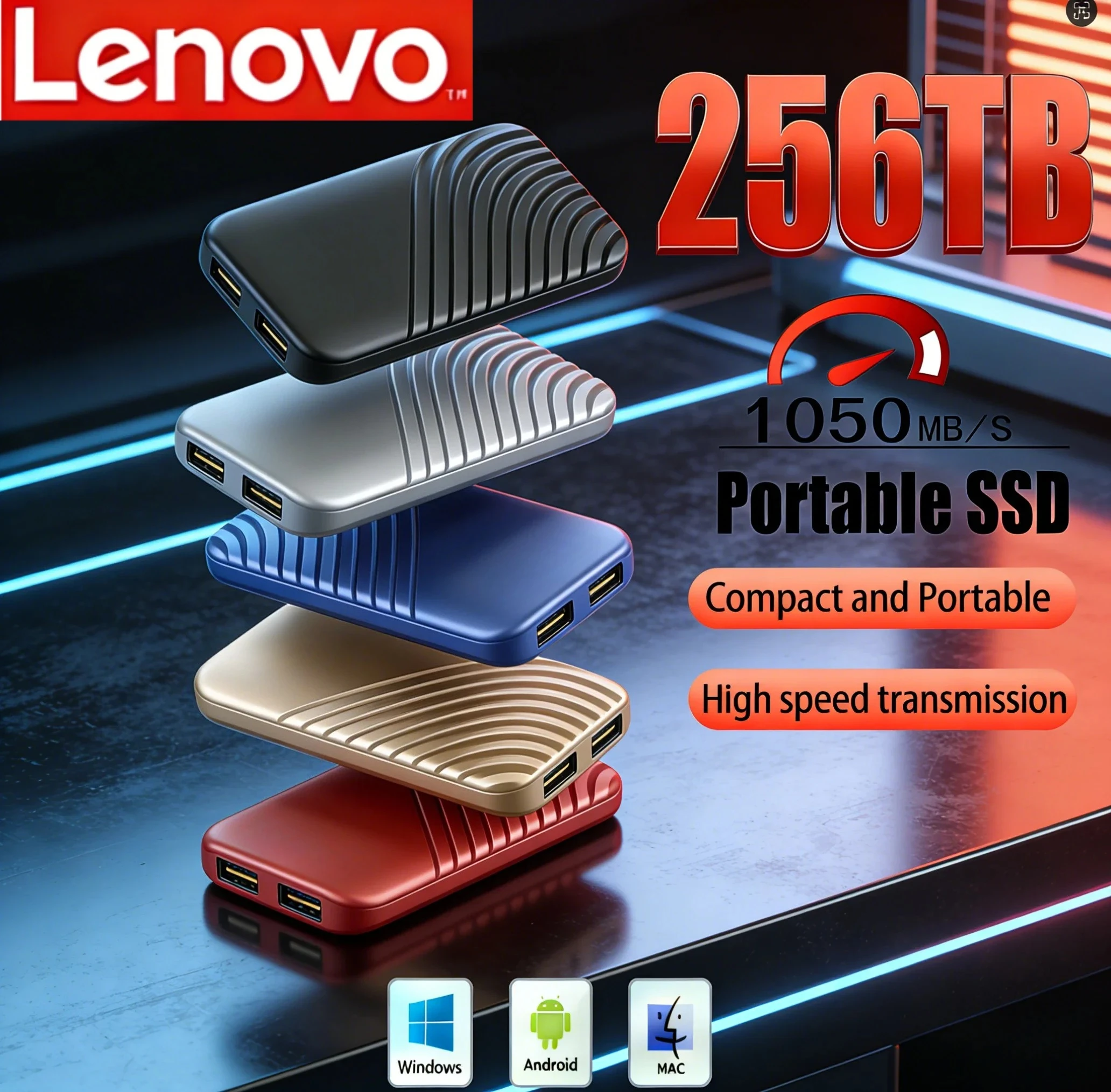 

Внешний твердотельный накопитель Lenovo SSD Flash с интерфейсом Type-C USB3.1, высокоскоростной, 2 ТБ, 4 ТБ, 8 ТБ, 16 ТБ, портативный жесткий диск для ноутбука