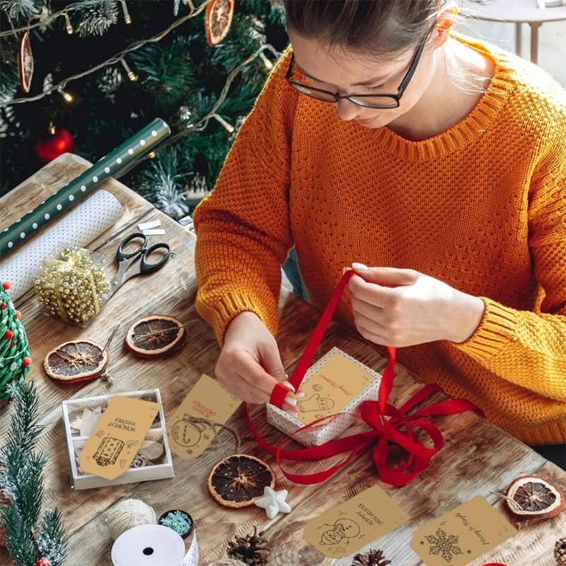 20 шт. самоклеящаяся этикетка-наклейка с рождественским подарком для праздника