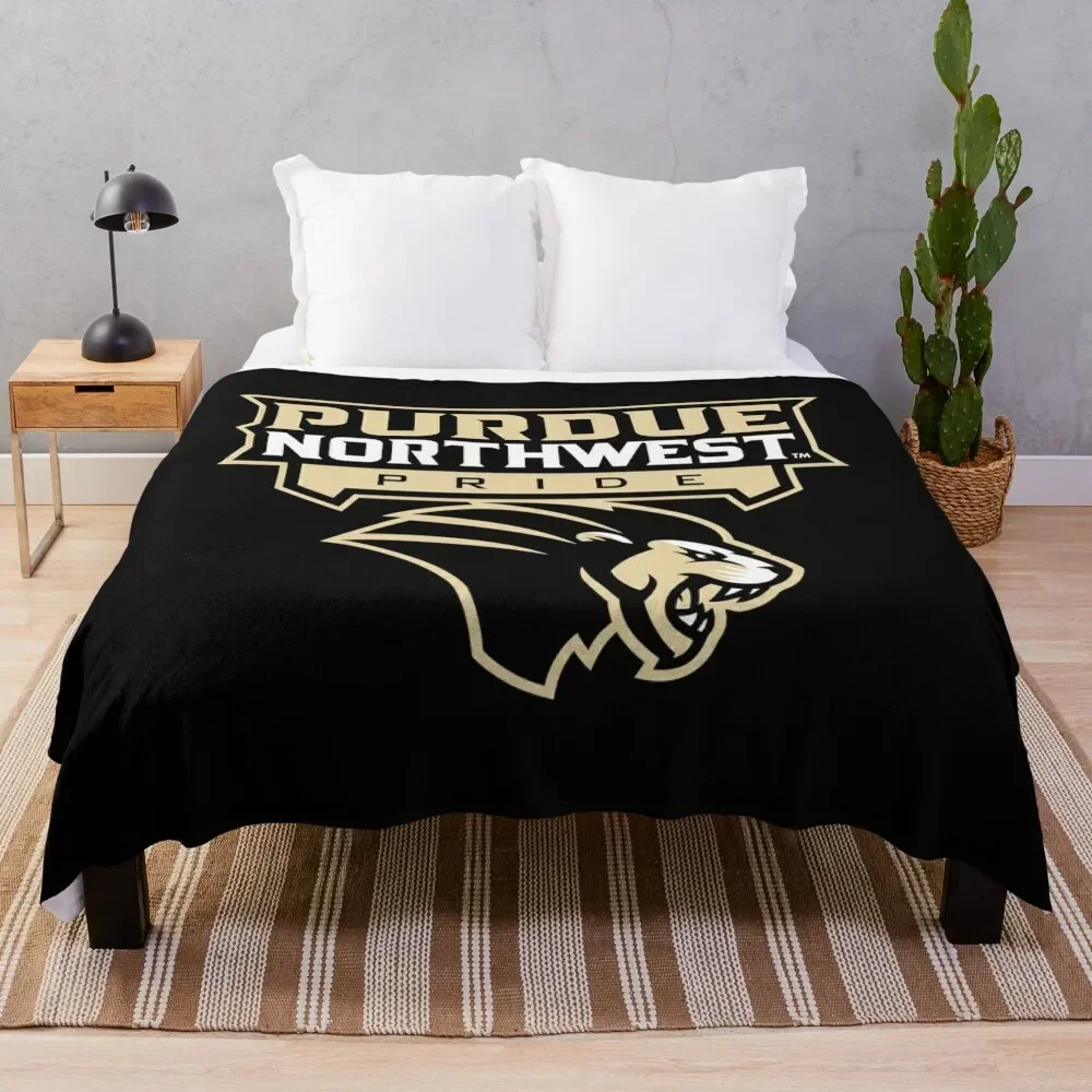 Purdue University Northwest Throw Blanket for winter Soft Plush Plaid blankets and throws Blankets