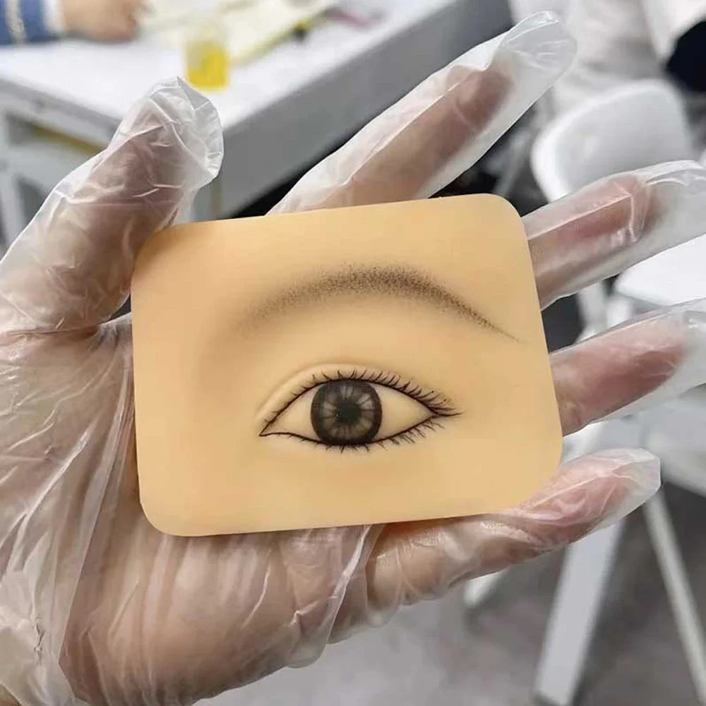1 Pair Eyebrow Tattoo Practice Skin Silicone Thickened 3D Eyelid Semi-Permanent  Eye Brow Practice Fake Skin