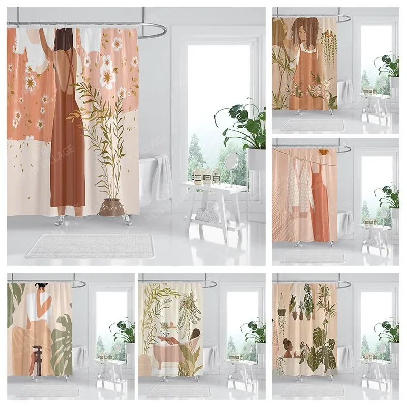 

Waterproof fabric shower curtain Bathroom curtain accessories 180x200 Bath curtain for shower 240*200 nordic boho decor 240x200