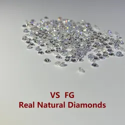 8pcs 2mm 100% Natural Real Diamond FG Color VS Clarity White Round Earth Stone Loose