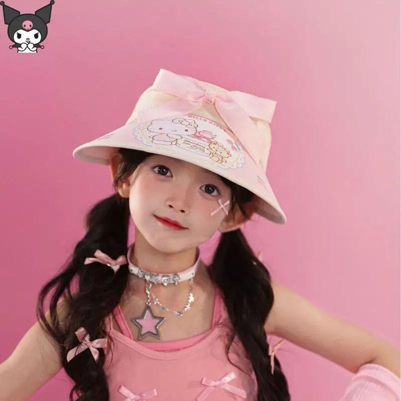 الصيف الأطفال الكرتون سانريوس مرحبا كيتي كورومي واقية من الشمس قبعة لامعة كتلة خارج قبعة الشمس الطفل ظلة قبعة قبعة الشاطئ #1