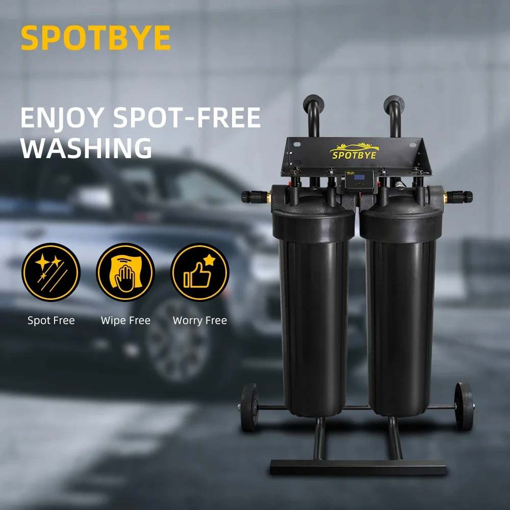 Spotless 0 TDS 2 Stage Deionized Spot Free Car Rinse Unit Premium Water Deionizer for Car window cleaning