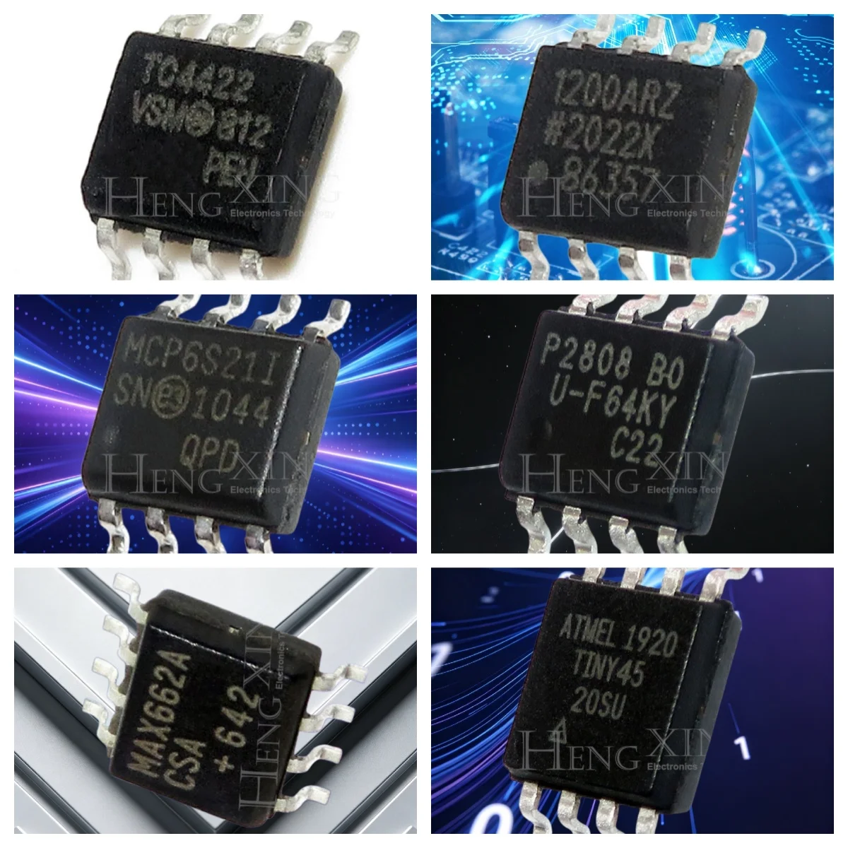 TC4422VSM TC4422 ADUM1200ARZ ADUM1200AR P2808B0 P2808BO P2808 ATTINY45-20SU INY45-20SU MAX662CSA MAX662 MCP6S21-I/SN MCP6S21 SOP