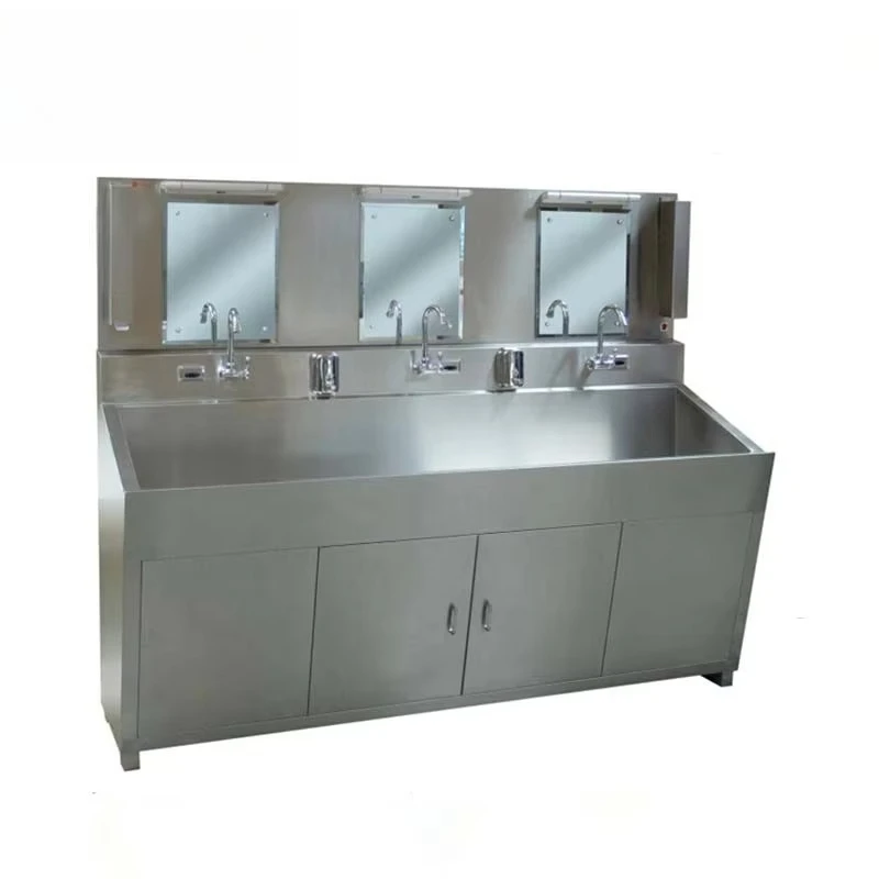 Stainless Steel Three Compartment Operating Theatre Sink in Modular Clean Room