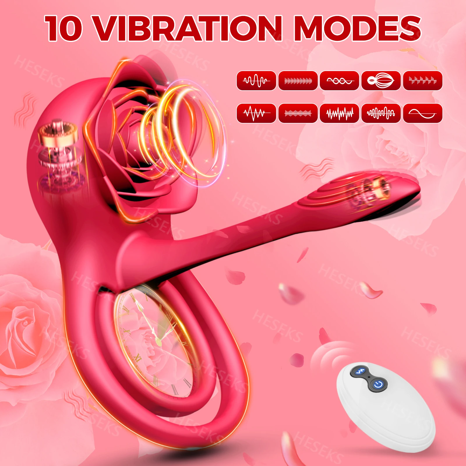 Rosa Cock Ring vibratore manicotto del pene stimolatore succhiante telecomando anello di erezione del punto G giocattolo del sesso del clitoride per