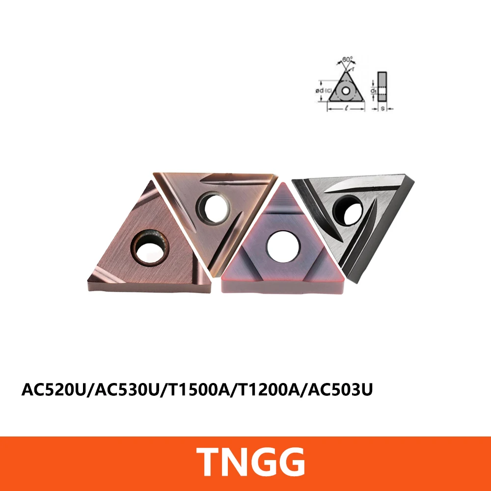 Original TNGG Carbide Inserts TNGG160402 TNGG160404 L-FX-FY-UX AC530U T1500A T1200A AC503U TNGG160408N-GH CNC Lathe Cutter Tool