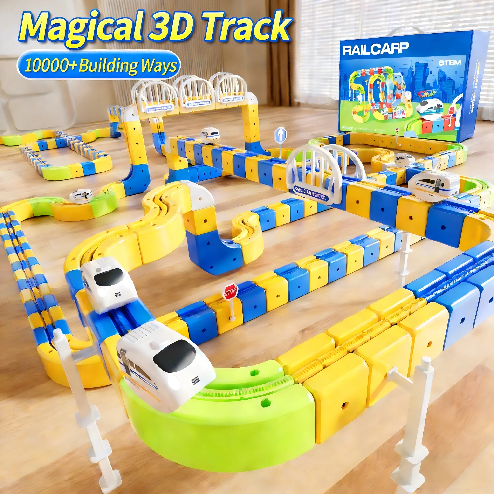 Dynamic Magnetic Train & Track Building System, 2025 Powered STEM Construction Toy, Educational Gift for Boys Girls