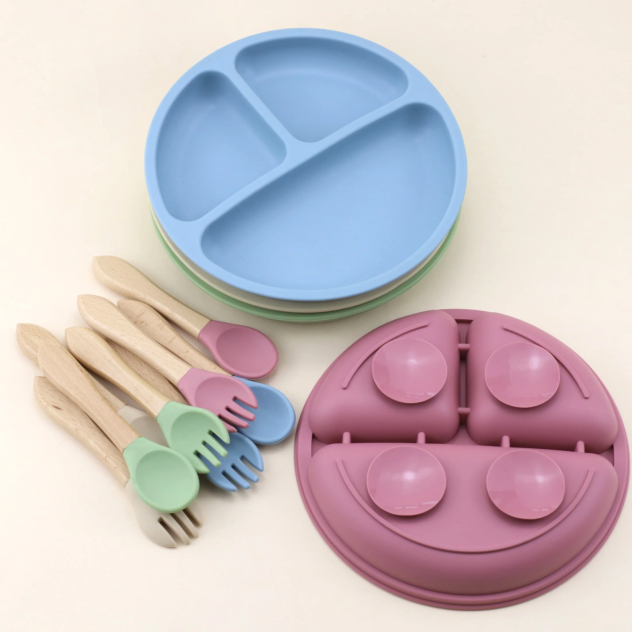 Plato de silicona de grado ali - Baby Food Utensils Set reseña y precio