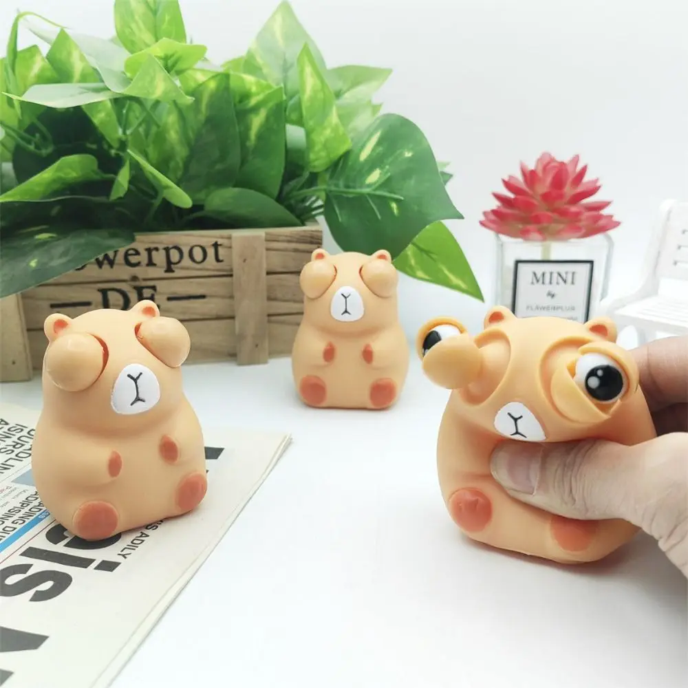 

Novelty Squishy Capybara Fidget Toys Fun Animal Pinch Decompression Stress Ball Soft Squeeze Toy Anti-Stress Burst Eye Vent Toy