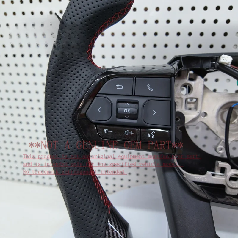 For Toyota Sports SYX Water Transfer Printing Carbon Fiber Leather Steering Wheel Camry LC300 LC250 Corolla Horn Cover Horn
