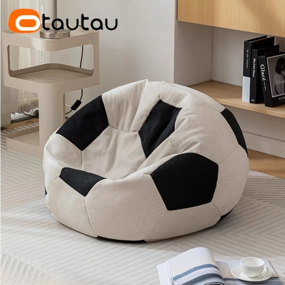 OTAUTAU Children Adults Chenille Footstool Bean Bag Cover Game Chair DD150【No Filler Inside! Need To Fill It By Yourself !】