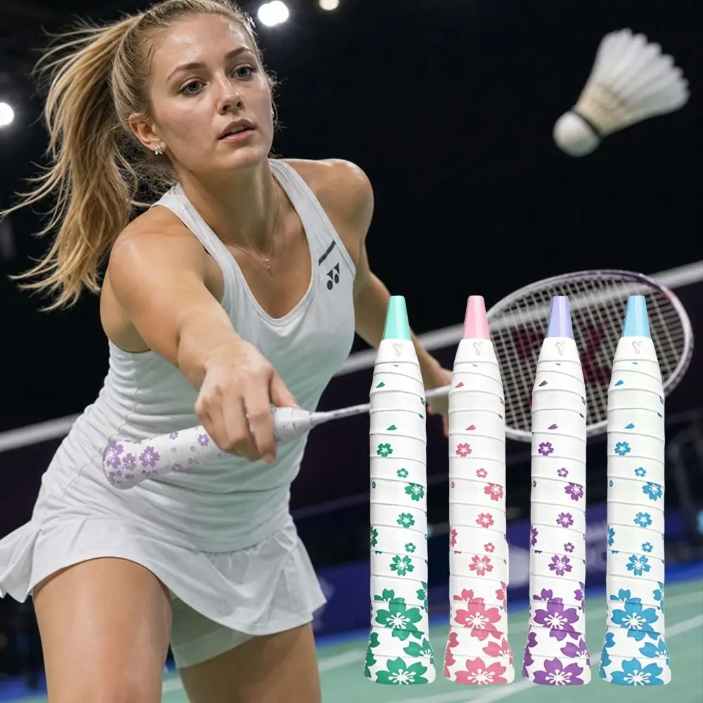 

Sakura Print Badminton Handle Wrap Tape Sweat-Absorbent Non-Slip Tennis Racket Grip Tape Wear-resistant Shock-Absorbing