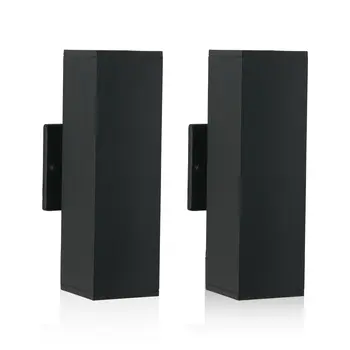 2個裝戶外壁燈 IP65 防水 上下可調 GU10 燈泡 壁燈 黑色鋁製外牆燈(美國現貨) 6 最佳銷售 戶外壁燈 - №2