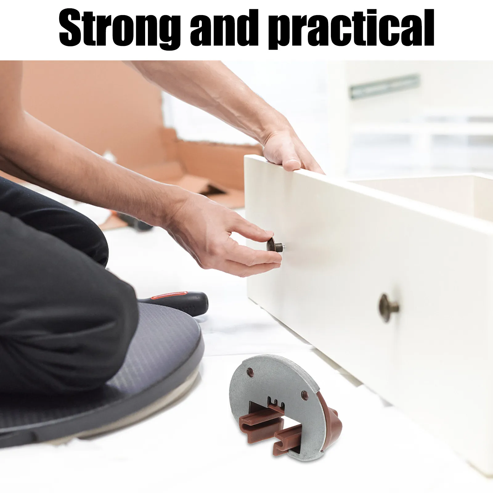 10Sets Drawer Slide Kit Bottom Mount Heavy Duty Drawer Guides Replacement Parts Smooth Glide Metal Rail for Kitchen Cabinet