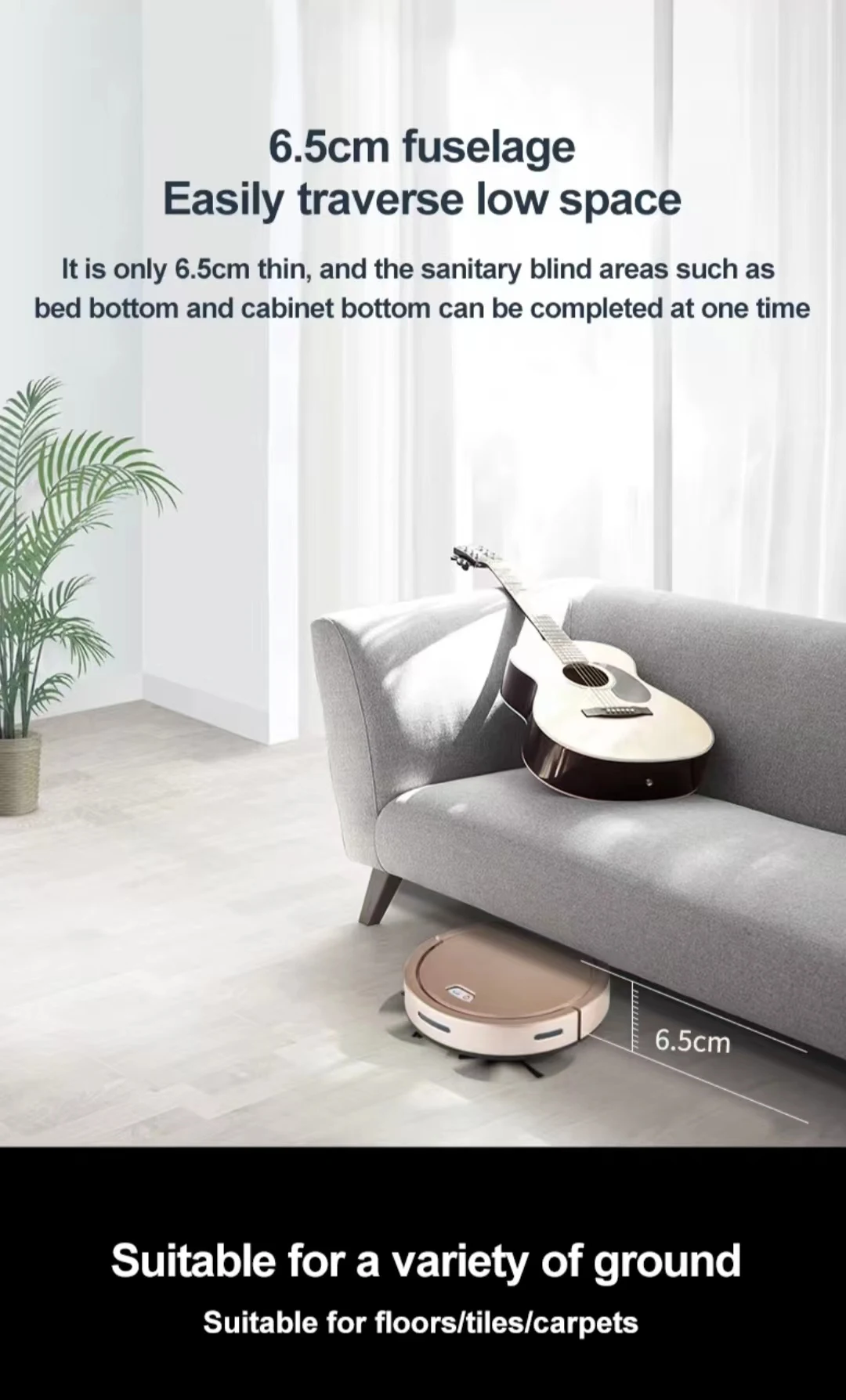 2024年最新トレンド 自動帰還充電式スマートロボット掃除機 家庭用 ゴールドとブルー