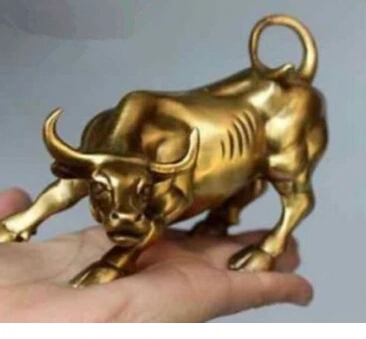 Copper Brass CHINESE crafts decor Asian  bronce Puro Antiguo Antiguo Exquisito Hecho A Mano Chino Bronce Fierce Bull OX Estatua