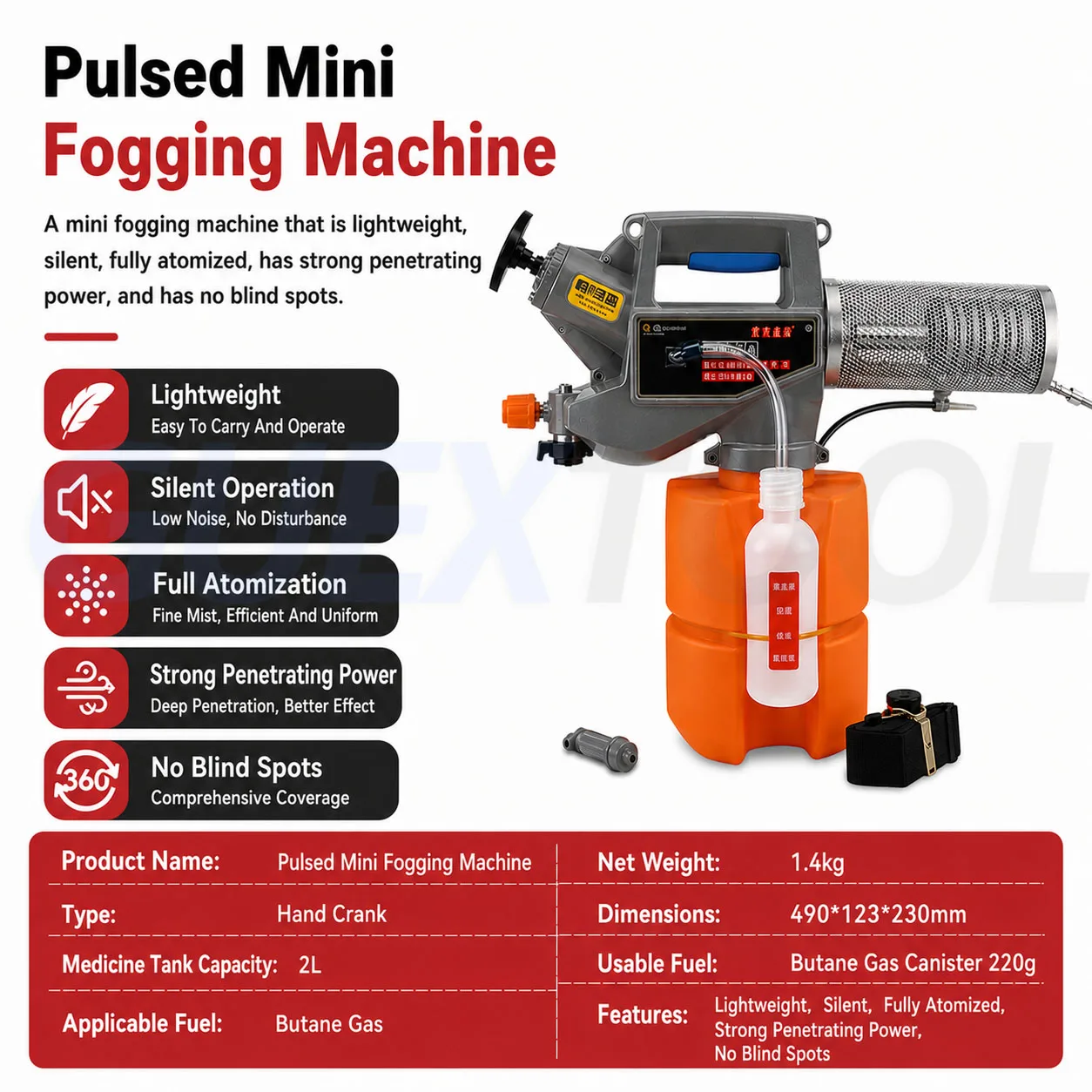

Manual High Pressure Spray Mist Machine Breeding Sterilization&Disinfection Smoke Machine Portable Agricultural Orchard Spray