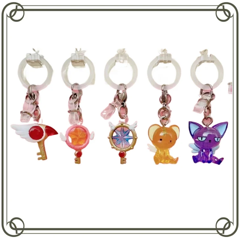 Keychain Action Figures Model Toy para Crianças, Gashapon, Captor Sakura, Cérbero, Sakura, Magic Rod, Boneca Ensolarada, Pingente Guarda-chuva