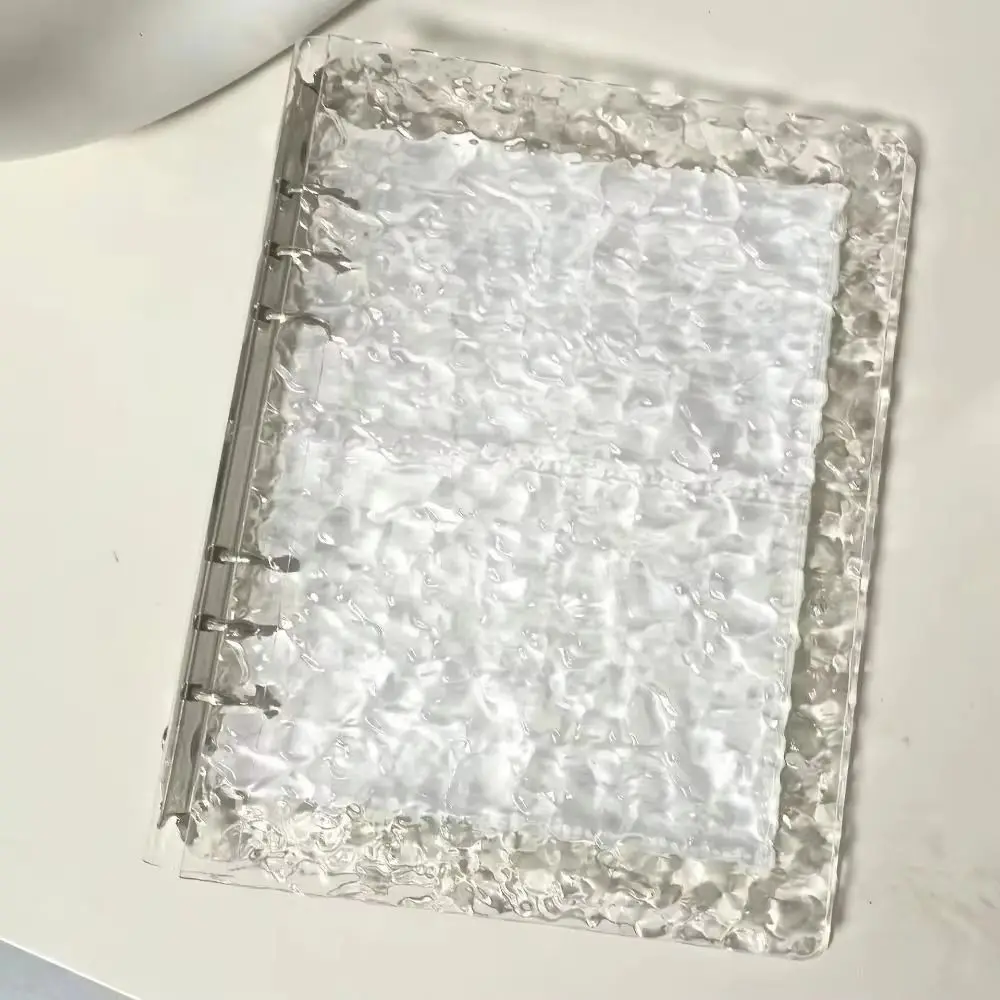 Álbum de fotos de mesa transparente com ondulação de água, álbum de fotos de ídolo de folhas soltas, 3 furos, 3 polegadas