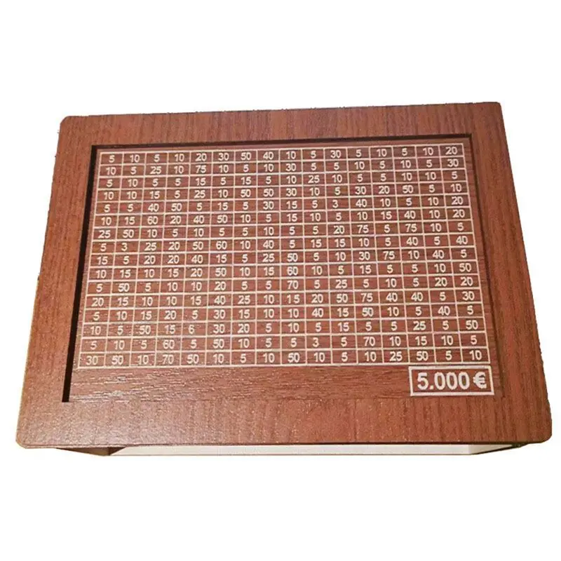 

A98Z Money Saving Box, Wooden Cash For Kids And Adults, Reusable Money Box With Countdown And Money Target, Challenge