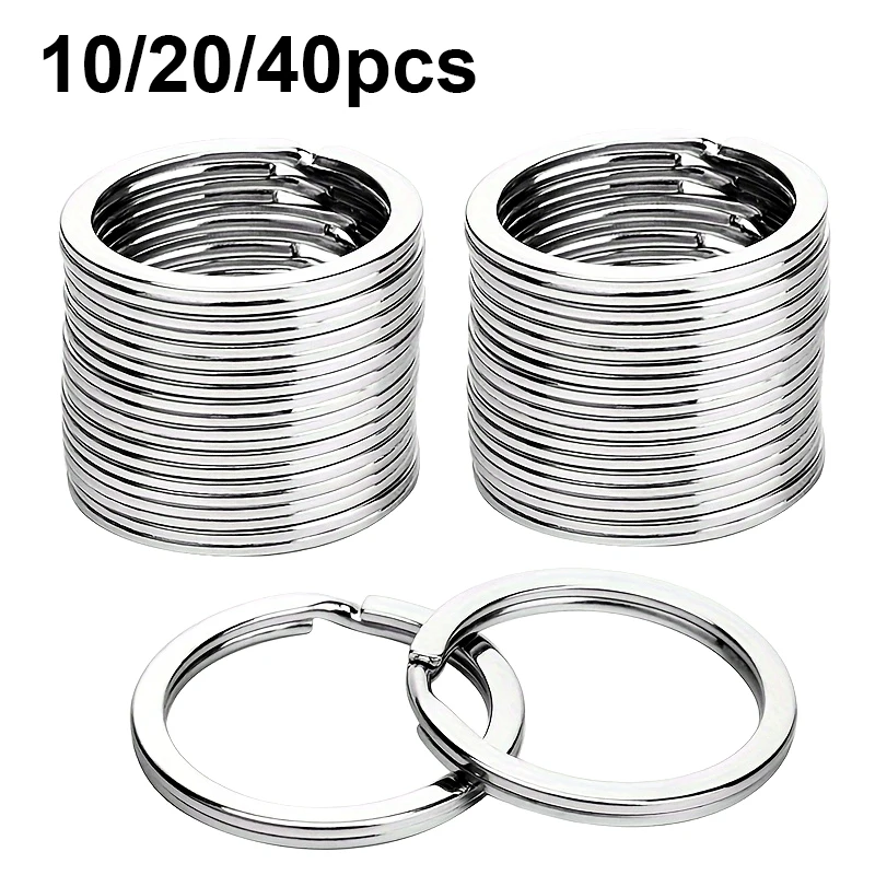 10/20/40pcs Split Key Rings Keyrings, Key Rings Bulk, Flat Keychain Ring Split Key Ring For Home Car Keys Bag Hanging Accessori