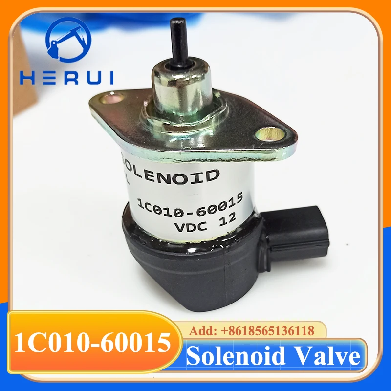 12V Fuel Shut Off Solenoid 1C010-60015 1C01060015 Stop Solenoid for V3300 V3600 Engine Excavator Parts