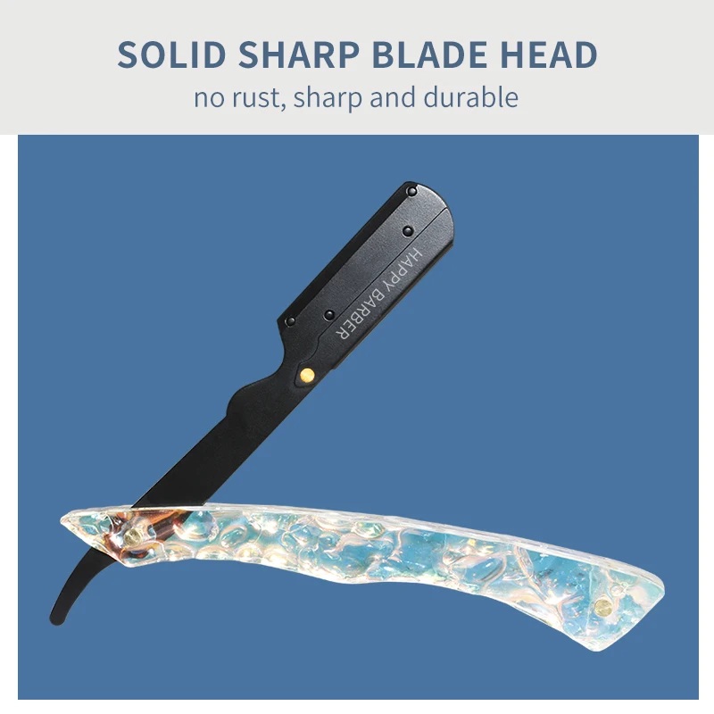 Счастливый парикмахерский бритвенный станок для бритья, мужской цветной классический бритвенный нож, бритва для лица, профессиональный парикмахер, аксессуары для парикмахера