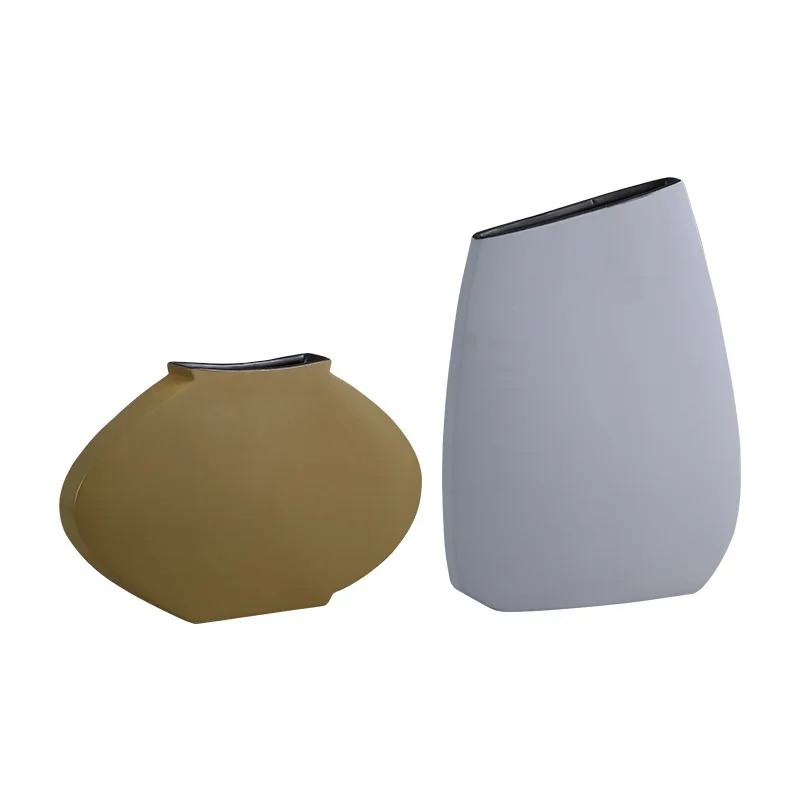 

Morandi flat geometric ceramic large vase ornament