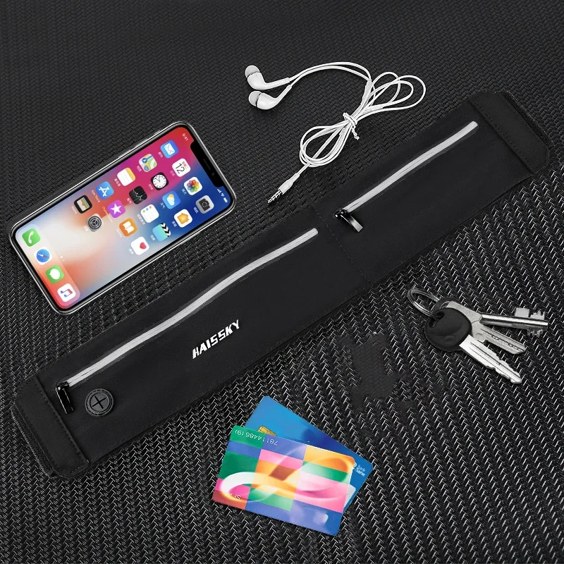 HAISSKY الرياضة حزام الجري أكياس آيفون 17 16 15 14 13 12 برو ماكس 15 زائد سحاب عازل للماء جيب الخصر الحقيبة الهاتف #6