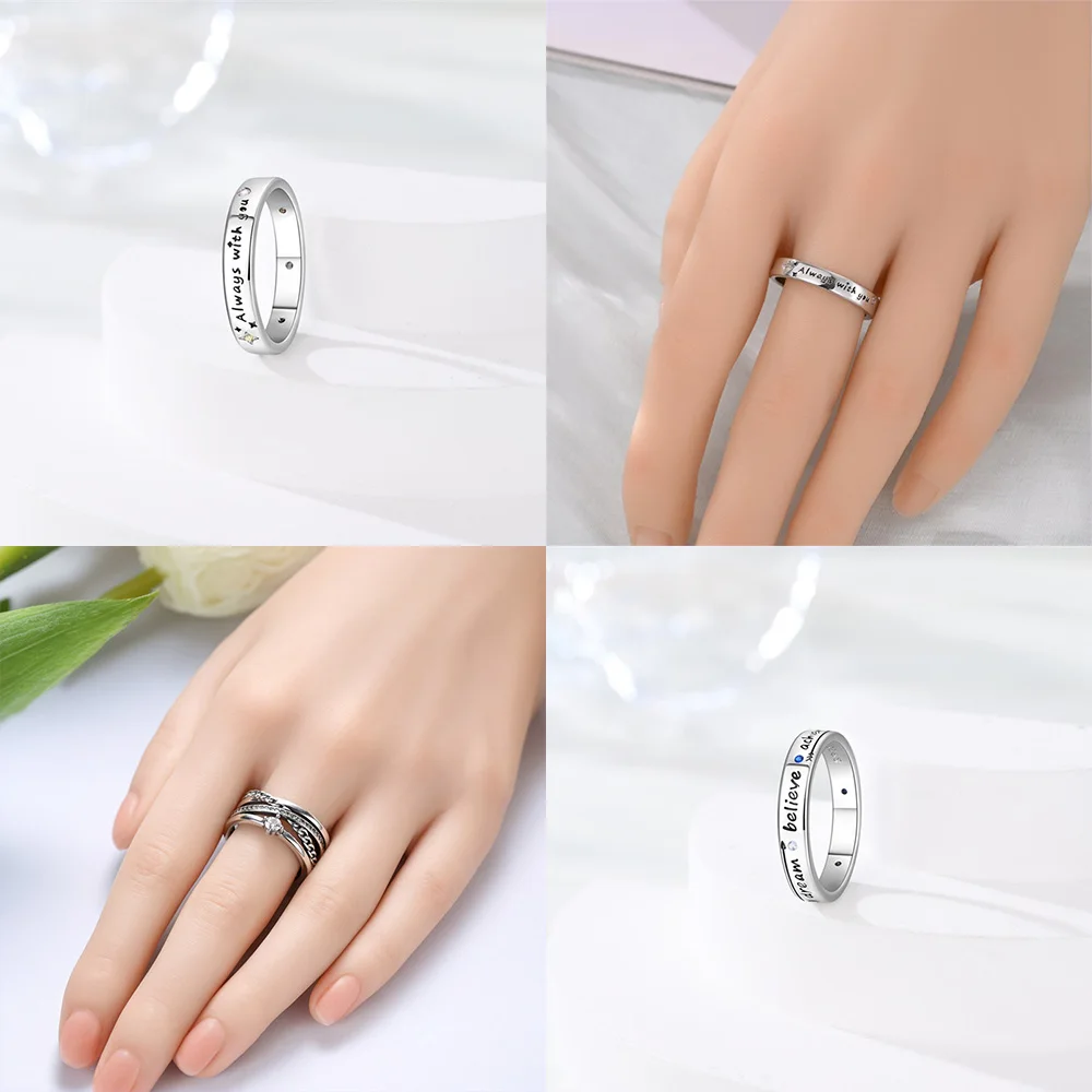 

Кольцо «Бесконечная любовь», простое светящееся свадебное кольцо с белым цирконом, оригинальное кольцо из стерлингового серебра 925, изысканный аксессуар для изготовления подарков на день Святого Валентина
